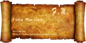 Feke Mariann névjegykártya