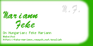 mariann feke business card